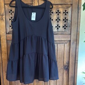 Black Sleeveless Tiered Dress